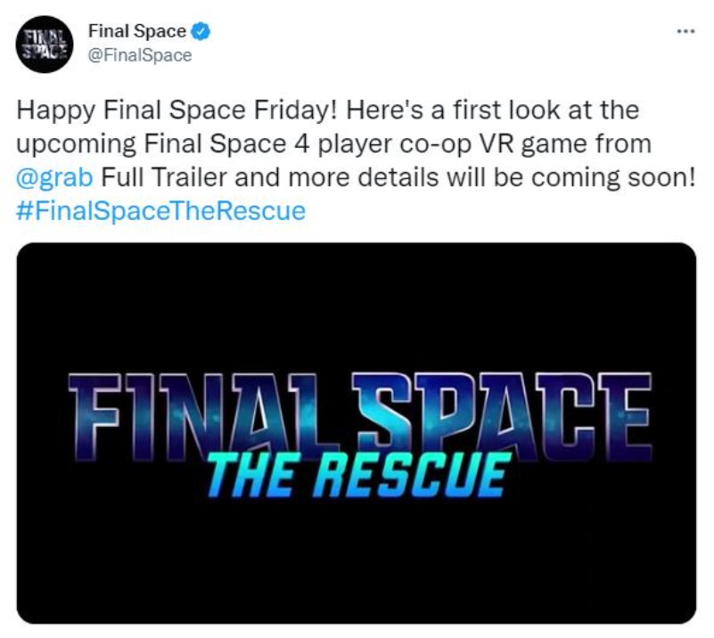 基于Netflix科幻喜剧：VR多人射击游戏「Final Space：The Rescue」正在开发