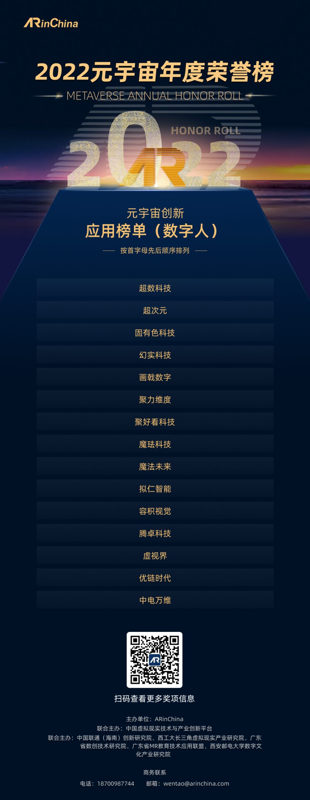 2022元宇宙年度荣誉榜创新应用榜单(数字人)