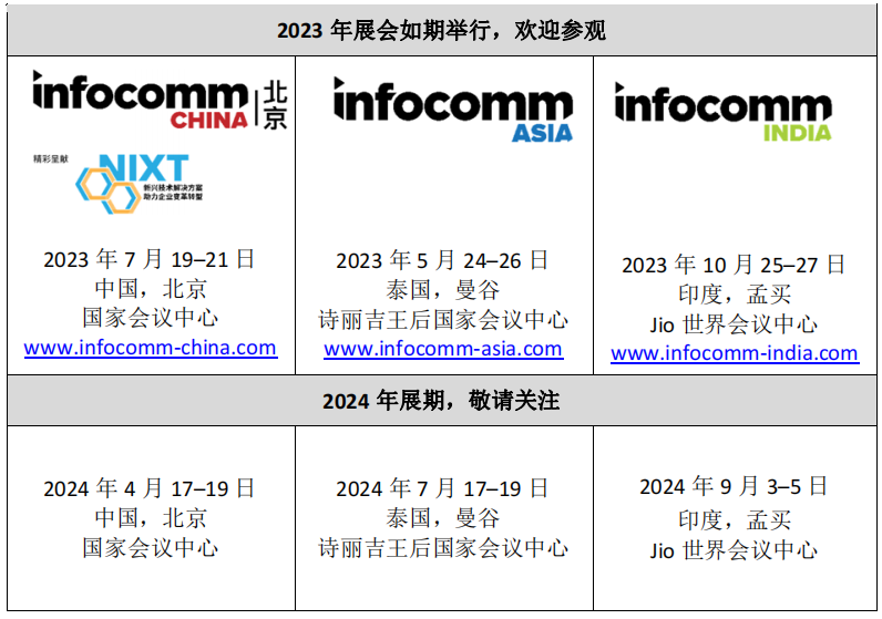 InfoCommAsia 公布 2024 年展会展期